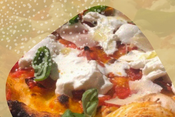 Tomatoes and Burratina pizza