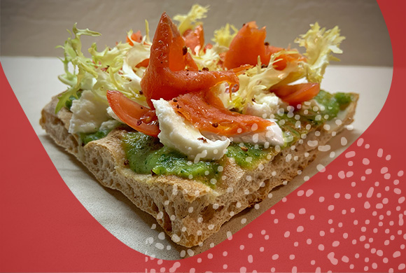 Crunchy pizza with type 2 |Semina| flour and heat treated rice flour