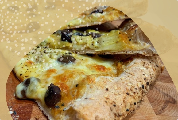 Sesame flavored pizza with Type 1 flour Le 5 Stagioni